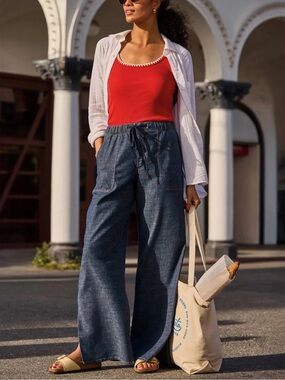 Evereve | Julia Stretch Linen Lounge Pant